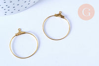 Anneaux créoles dorés 30x25mm, boucles oreilles, x10 (G6787)