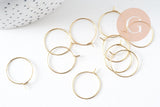 Anneaux créoles en acier 304 doré inoxydable 20mm, x20-50-100 (G2519)
