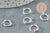 Anneaux créoles laiton argenté pour oreilles non percées 15.5mm, x2 (G9644)