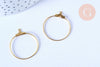 Anneaux créoles dorés 30x25mm, boucles oreilles, x10 (G6787)