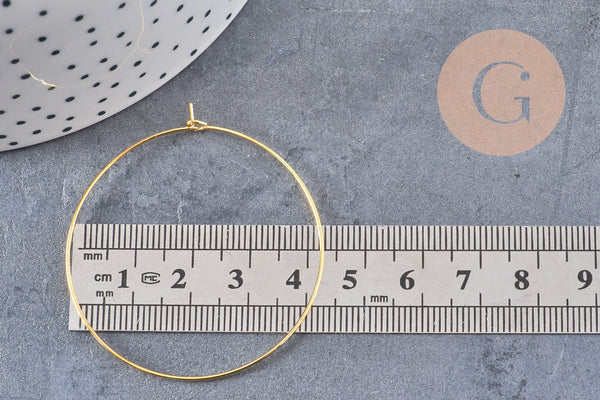 Anneaux créoles laiton doré 45mm, x20 (G0830)