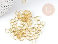 Anneaux de jonction ouverts fer doré sans nickel 7x0.7mm, x5g (G9001)