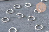 Silver stainless steel round jump rings 8mm-0.9mm, x50 (G11183)
