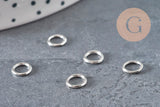 Stainless Steel 304 Round Closed Jump Rings, Platinum, 6mm/0.8mm, x5 (G11215)