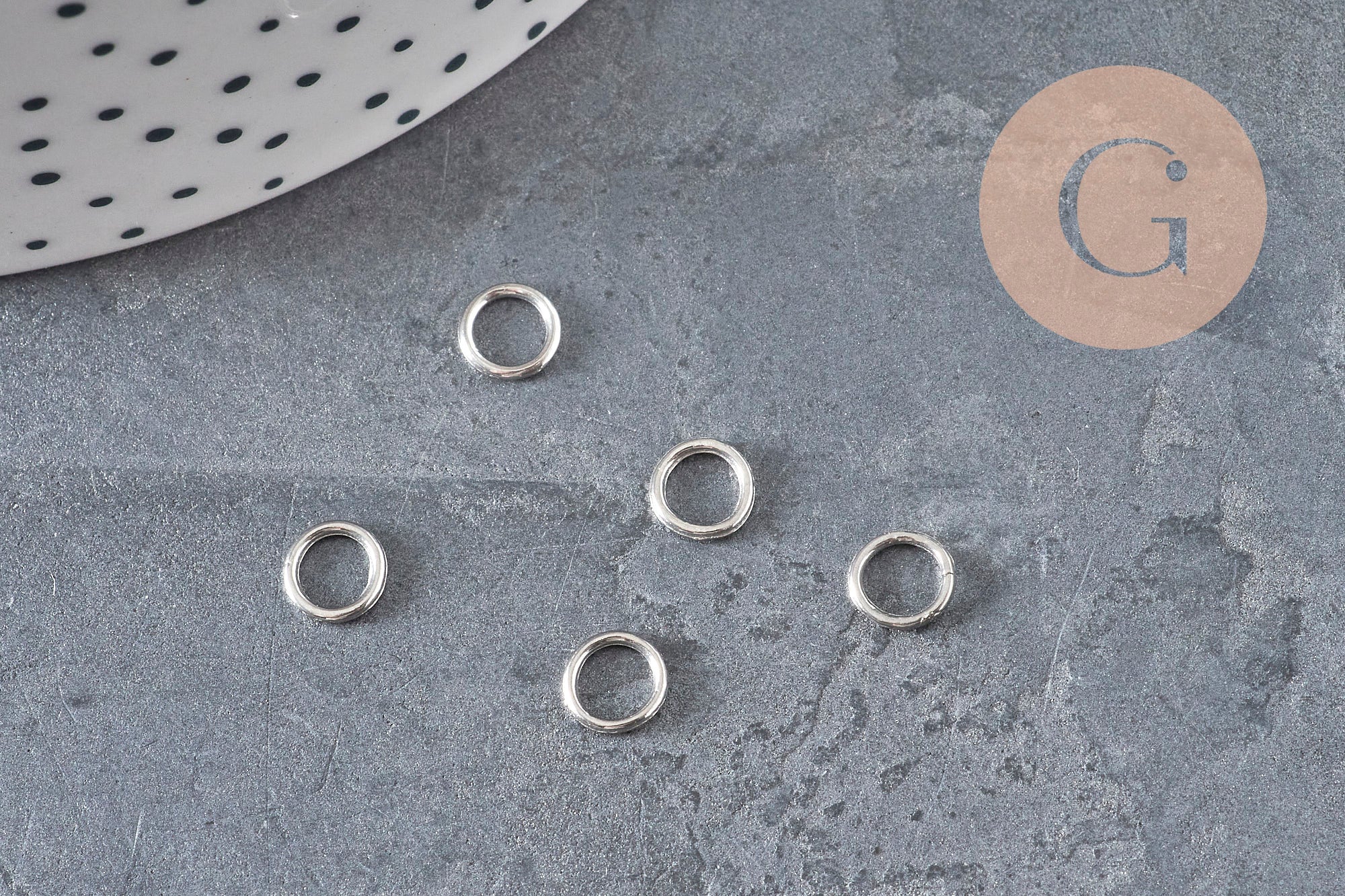 Stainless Steel 304 Round Closed Jump Rings, Platinum, 6mm/0.8mm, x5 (G11215)