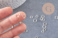 Anneaux ouverts fer argent tailles différentes, x10gr (G2377)