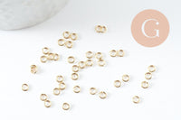 Anneaux ouverts ronds laiton doré 24K 3.5x0.8mm, x50 (G9894)