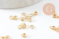 Anneaux ouverts ronds laiton doré 24K 3x0.6mm, x50 (G9892)