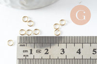 Anneaux ouverts ronds laiton doré 24K 4x0.6mm, x50 (G9895)