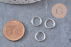 Anneaux ronds acier 304 inoxydable argenté 10mm x 1mm, x50 (G10926)
