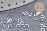 Anneaux ronds acier 304 inoxydable argenté 3.5mm x 0.6mm, x 50 anneaux (G10859)