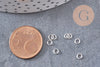 Anneaux ronds acier 304 inoxydable argenté 3.5mm x0.mm, x 50 anneaux (G10861)