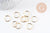 Anneaux ronds ouverts acier 304 inoxydable doré 15x1.2mm, x10 (G10092)
