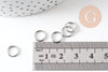 Anneaux ronds acier platine 8mm, x50 (6.6 gr), (G4106)