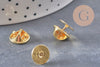 Attache et support pour pin's laiton doré 11mm, x5 (G10963) VALIDE GOOD