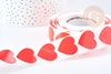 Autocollants Coeur rouge 25mm, le rouleau (G8427)