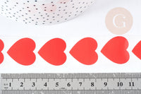 Autocollants Coeur rouge 25mm, le rouleau (G8427)