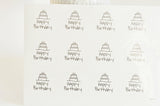 Autocollants ronds joyeux anniversaire 30mm, x12 autocollants (G5089)