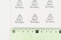 Autocollants ronds joyeux anniversaire 30mm, x12 autocollants (G5089)