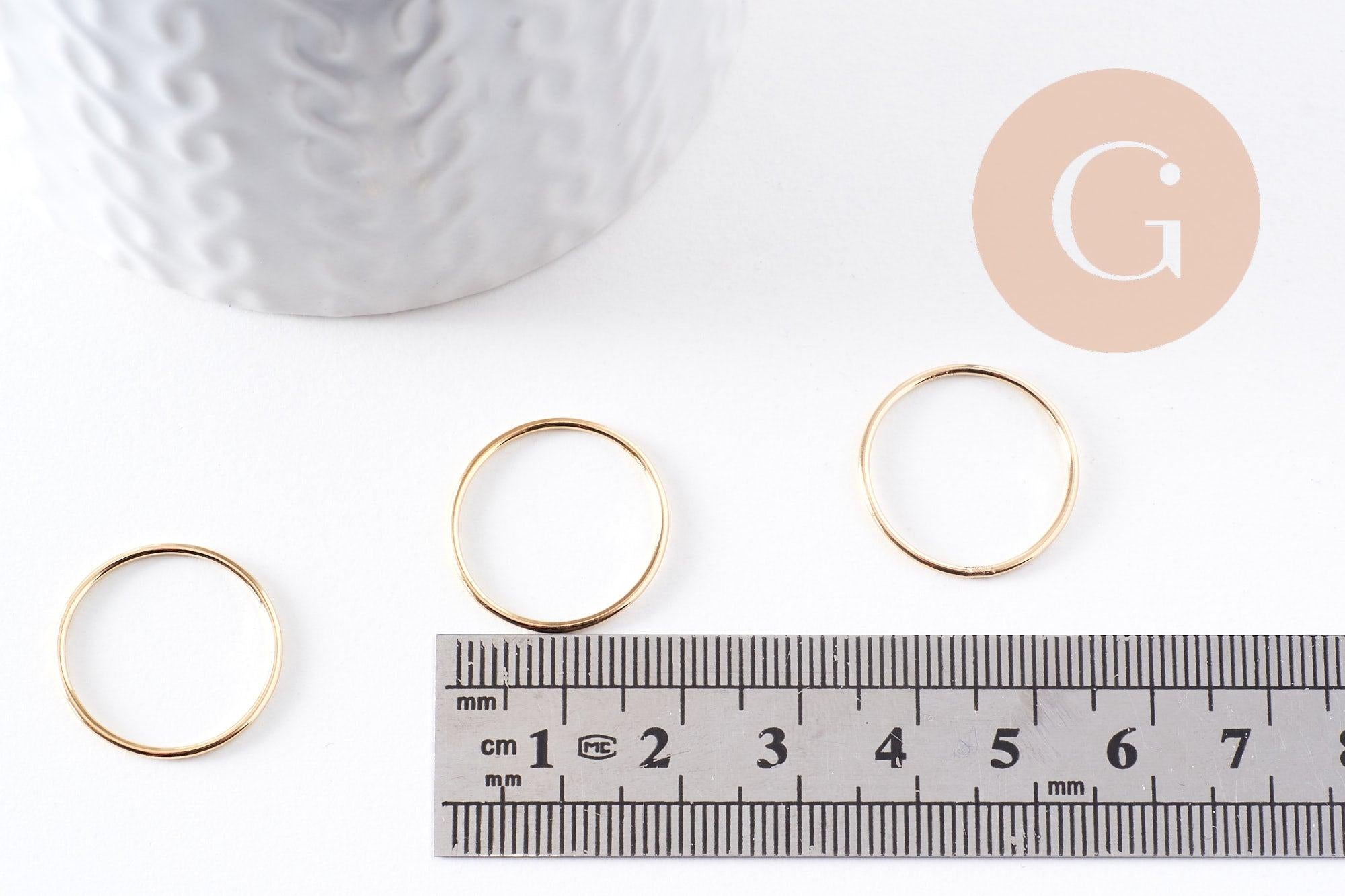Bague alliance anneau fin gold-filled taile 7/18 gauges, x1 (G10205)