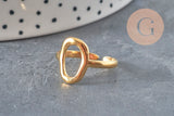 Ring, gold-plated IP 304 stainless steel circle, Size 57, x1 (G11261)