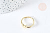 Bague cœur réglable laiton doré 18mm, x1 (G8442)