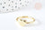 Bague cœur réglable laiton doré 18mm, x1 (G8442)