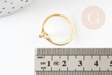 Bague fruit banane laiton doré 16K zircons, x1 (G9157)