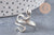 Bague homme argentée réglable serpent 18mm,x1 (G4614)