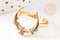 Bague laiton doré lune zircon coloré 16.5mm, x1 (G4252)