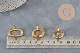 Bague ovale acier 304 inoxydable doré IP Taille 57, x1 (G11154)-Bague-Gingerlily Perles