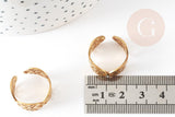 Bague réglable Festons laiton brut 19mm, x2 (G2357)