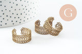 Bague réglable dentelle fine laiton brut 19mm, x2 (G2955)