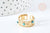 Bague réglable dentelle pierre turquoise synthèse acier doré Taille 54, x1 (G7638)