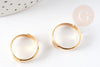 Bague réglable dorée 16K avec plateau 5mm, x1 (G0709)