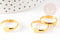 Bague réglable dorée avec plateau 6mm diamètre 17mm, x10 (G3207)