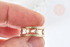 Bague réglable étoile acier inoxydable 304 doré taille 54, x1 (G7646)