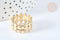 Bague réglable fantaisie acier inoxydable doré 304 Taille 54, x1 (G7025)