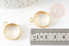 Bague réglable fer doré avec anneau 18mm, x5 (G1761)