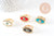 Bague réglable laiton doré émail oeil protecteur 17mm, x1 (G4241)