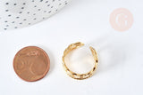 Bague réglable large chaine acier doré 304 inoxydable IP taille 54, x1 (G8470)