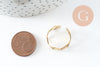 Bague réglable origami laiton brut 19mm, x2 (G1358)