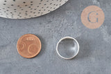 Adjustable customizable ring gold stainless steel 18mmx10mm, x2 (G6870)