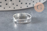 Adjustable customizable ring gold stainless steel 18mmx10mm, x2 (G6870)