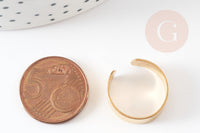 Bague réglable personnalisable acier doré inoxydable 18mm, x2 (G3418)