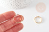 Bague réglable personnalisable acier doré inoxydable 18mm, x2 (G6059)