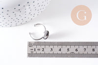 Bague réglable pour cabochon ovale 14x10mm en acier 304 inoxydable platine , x2 (G10295)