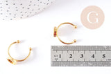 Bague réglable pour cabochon rond 8mm acier 304 inoxydable doré IP 18mm, x1 (G6058)