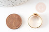 Bague réglable pour cabochonrond 6mm en acier doré inoxydable, 17-18mm,x2 (G8827)