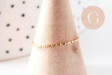 Bague très fine alliance acier inoxydable doré rainurée 1mm, x1 (G10499)